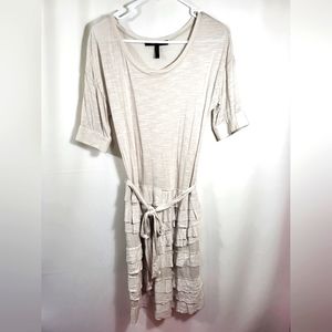 BCBG Maxazria cream ruffle layered mini dress   women's XS  #1371
